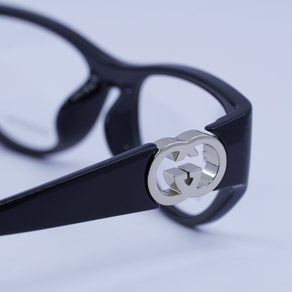 Gucci GG1825O 001 Eyeglasses Shiny Black 54mm Cat Eye Frame - Picture 6 of 11